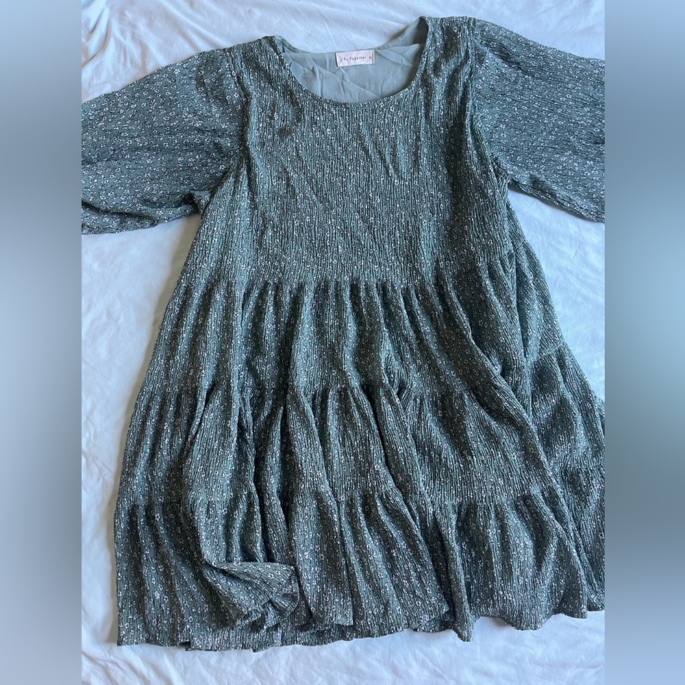 By Together Elegant Green Casual Dress